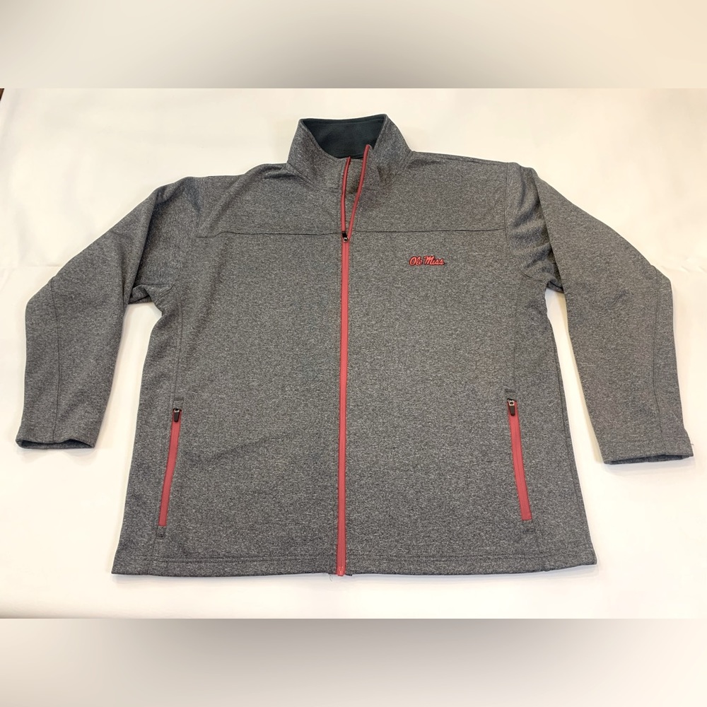 Knights Apparel Old Miss Rebels mens zip up jacket, size large, embroidered (H)